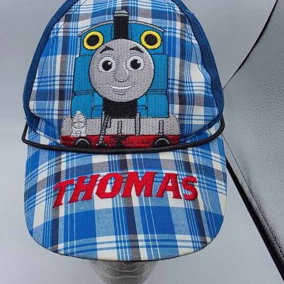 Thomas & Friends Plaid Kids Adjustable Hat Blue Red Embroidered Train Cute - Picture 10 of 10